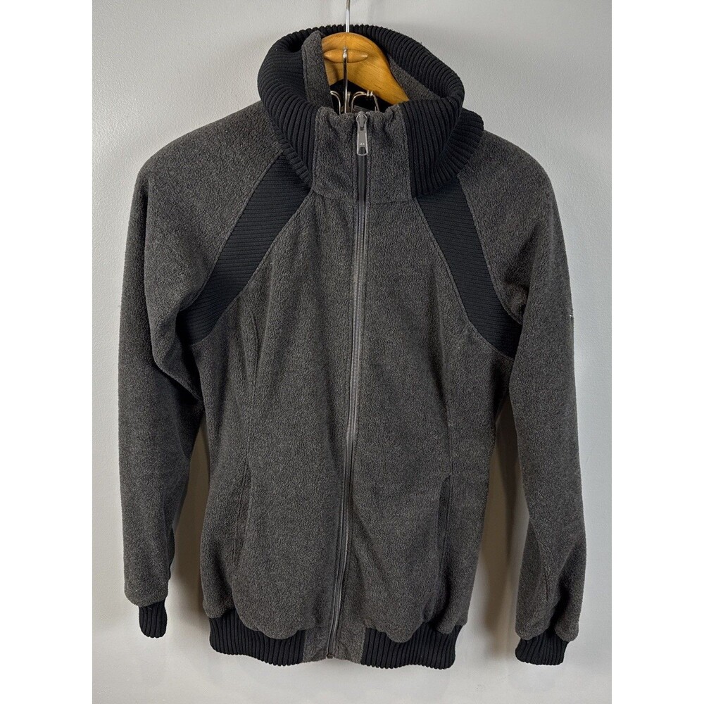Columbia Sweater Men's Medium Casual Blk/Gray High Neck Fleece Full Zip